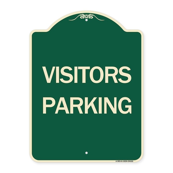 Signmission Designer Series Visitors Parking, Green & Tan Heavy-Gauge Aluminum Sign, 24" x 18", G-1824-24618 A-DES-G-1824-24618 - main